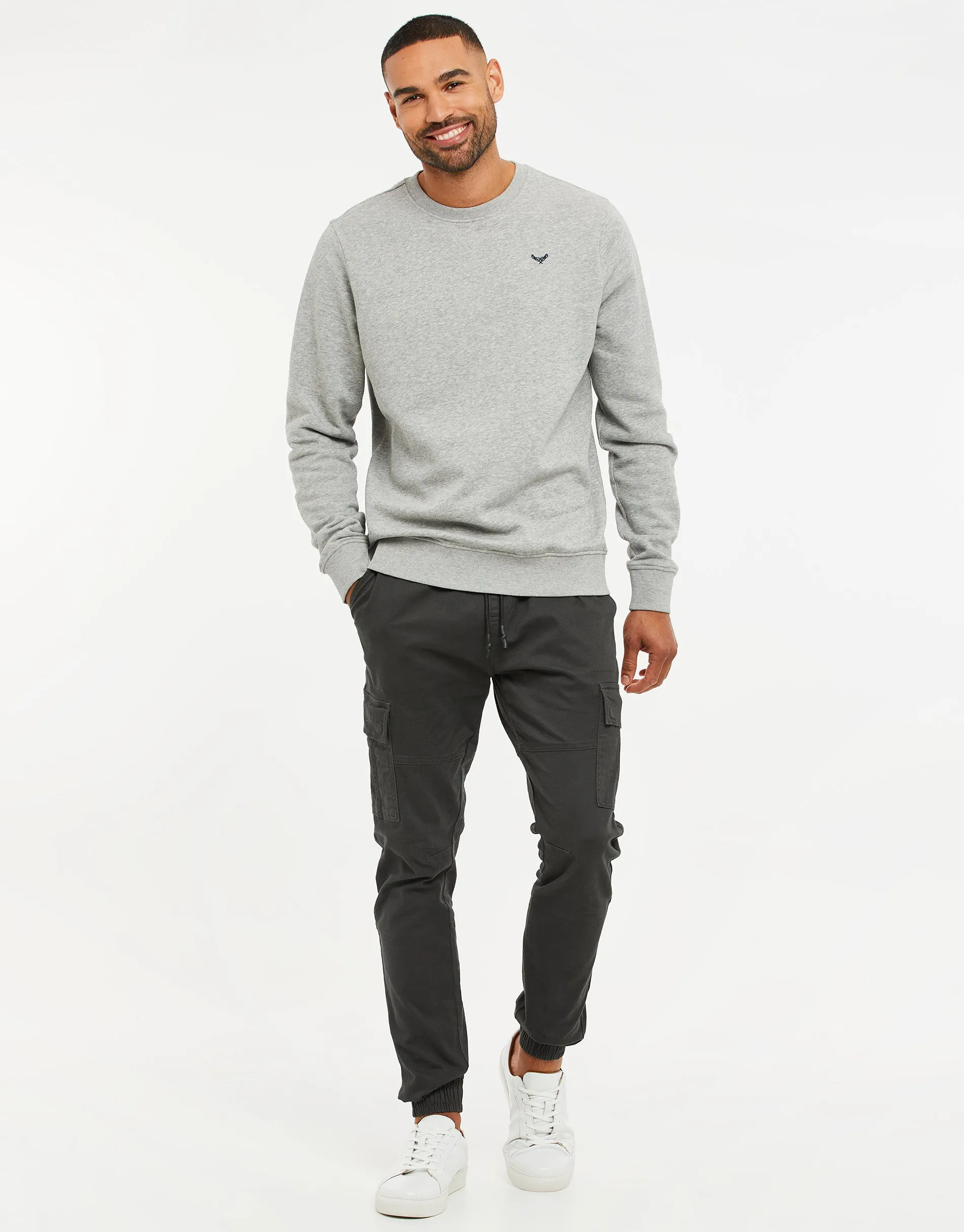 Men's Charcoal Slim Fit Cargo Trousers sold by Threadbare product image thumbnail 3