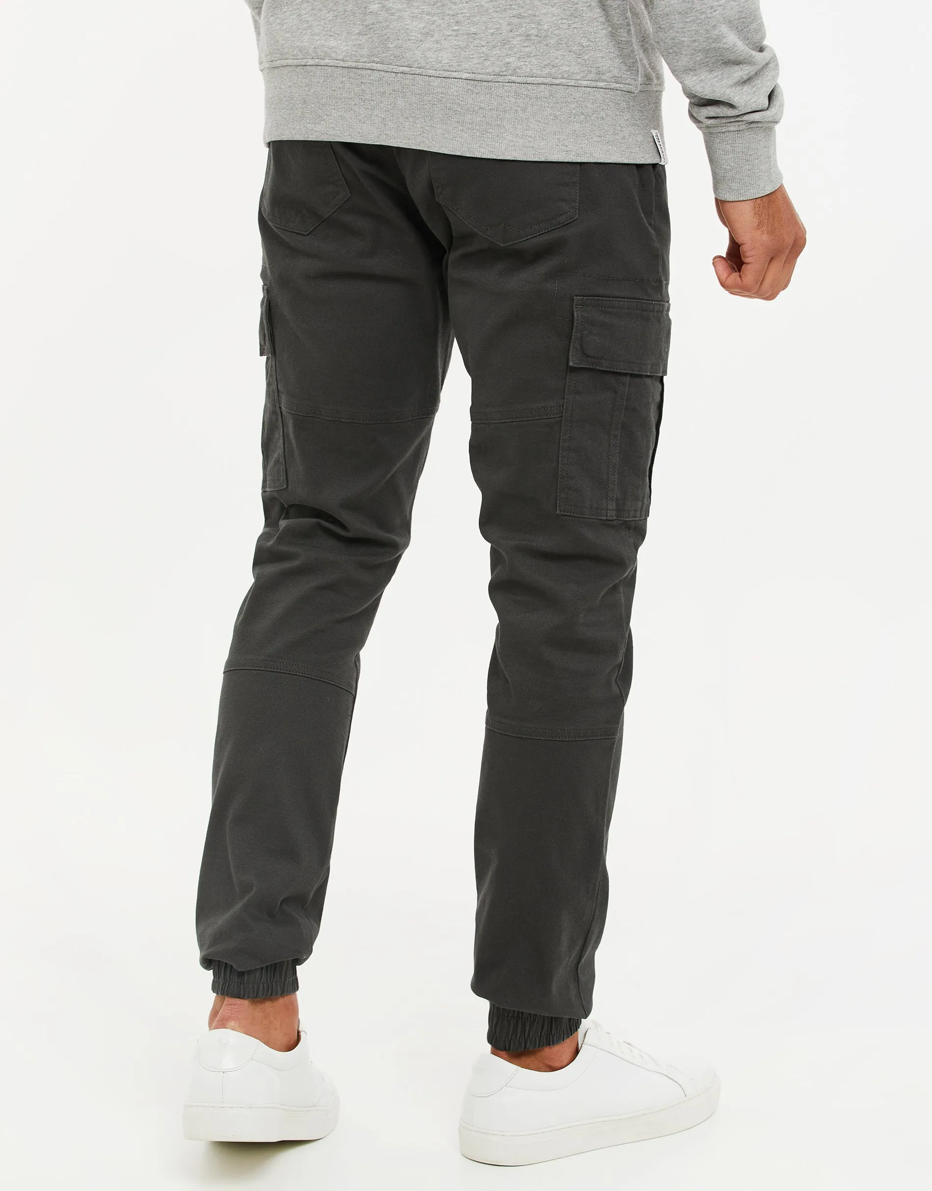 Men's Charcoal Slim Fit Cargo Trousers sold by Threadbare product image thumbnail 2