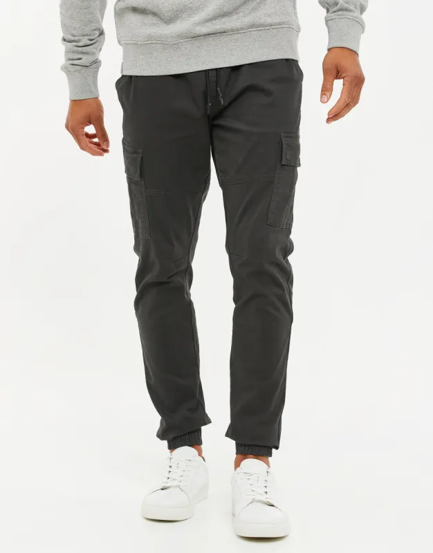 Men's Charcoal Slim Fit Cargo Trousers sold by Threadbare