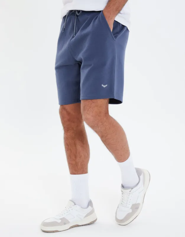 Men's Denim Blue Fleece Shorts sold by Threadbare