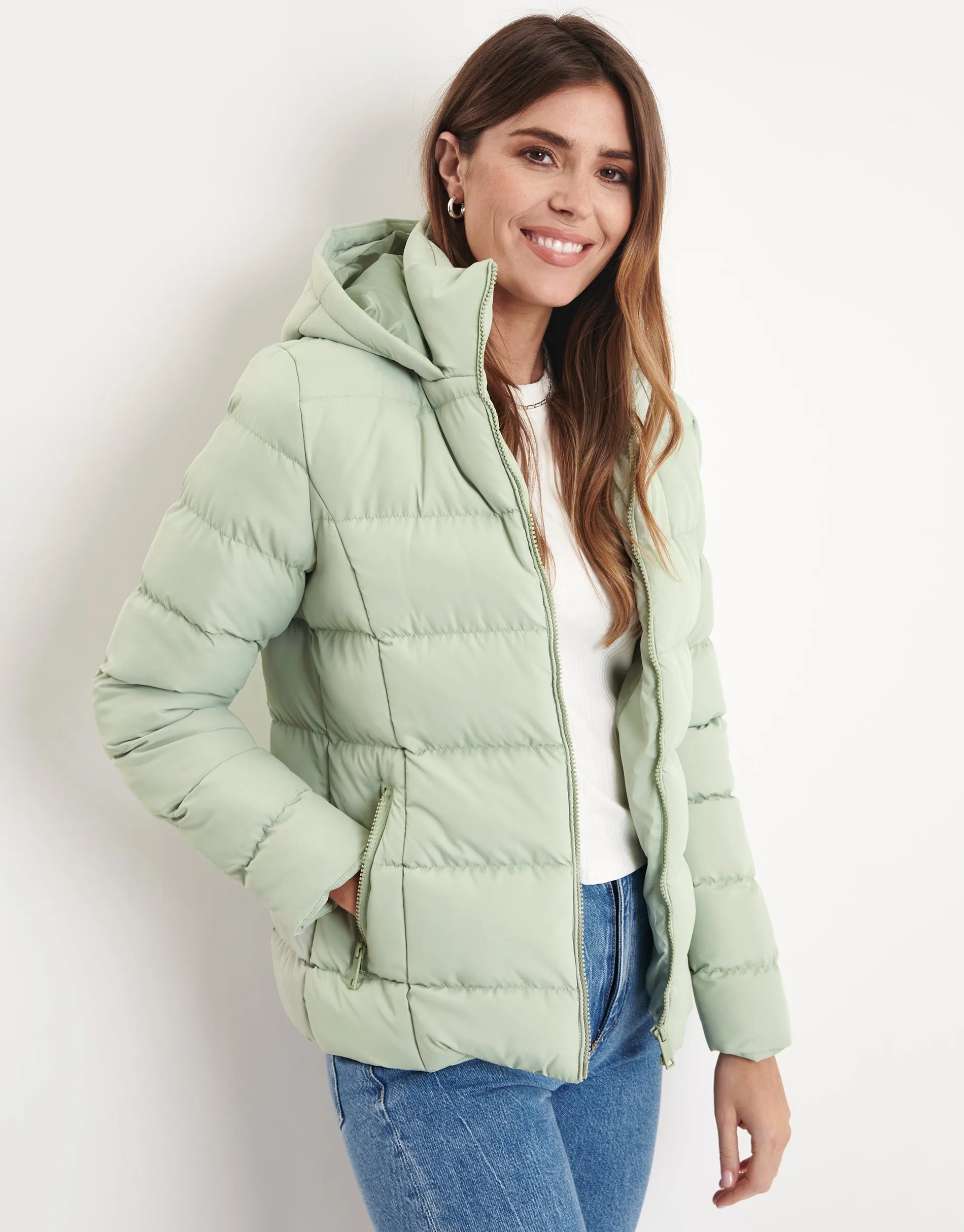 Women's Sage Hooded Puffer Jacket sold by Threadbare product image thumbnail 2
