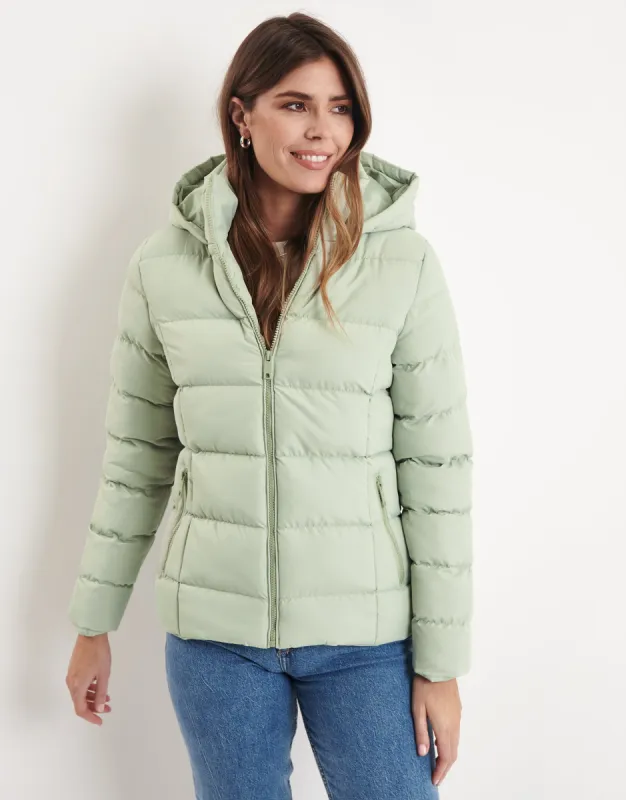 Women's Sage Hooded Puffer Jacket sold by Threadbare