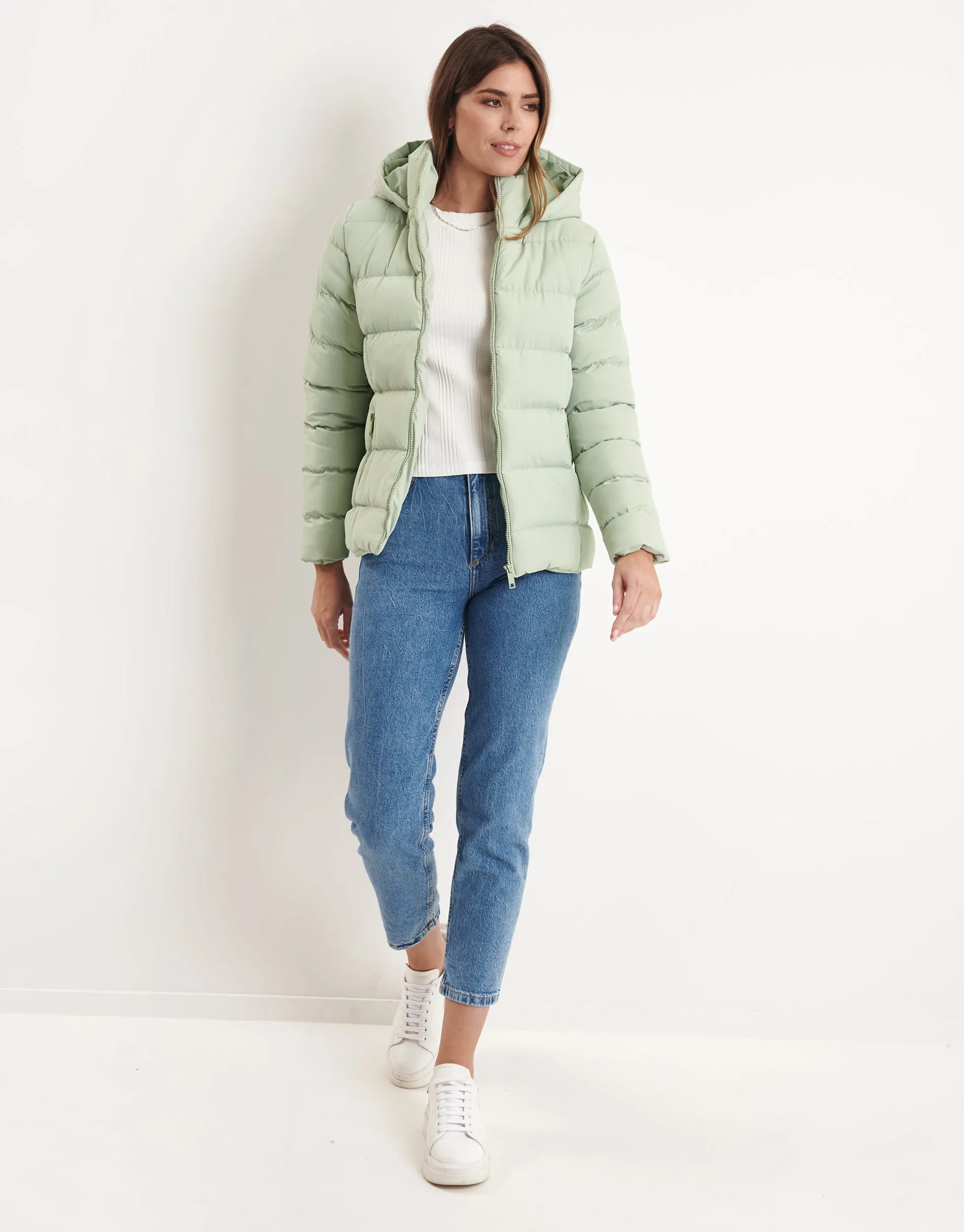Women's Sage Hooded Puffer Jacket sold by Threadbare product image thumbnail 4