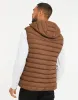 Men's Chocolate Brown Quilted Gilet sold by Threadbare