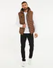 Men's Chocolate Brown Quilted Gilet sold by Threadbare