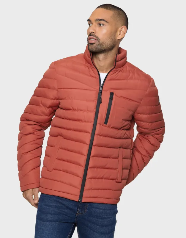 Men's Rust Orange Lightweight Puffer Jacket sold by Threadbare