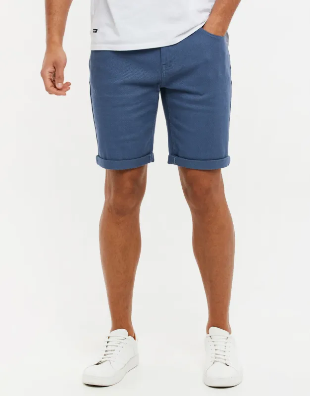 Men's Misty Blue Chino Shorts sold by Threadbare