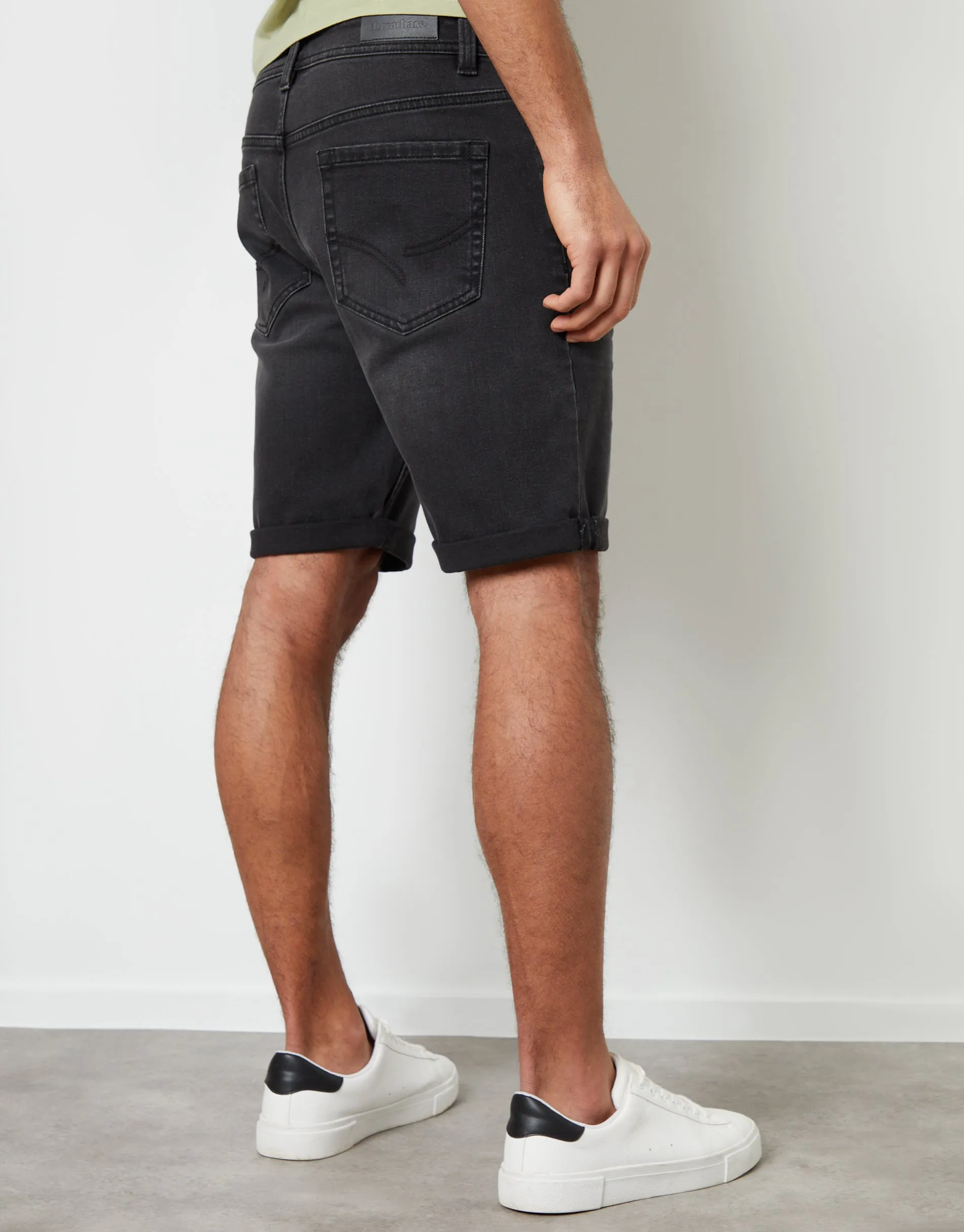 Men's Grey Wash Denim Shorts sold by Threadbare product image thumbnail 2