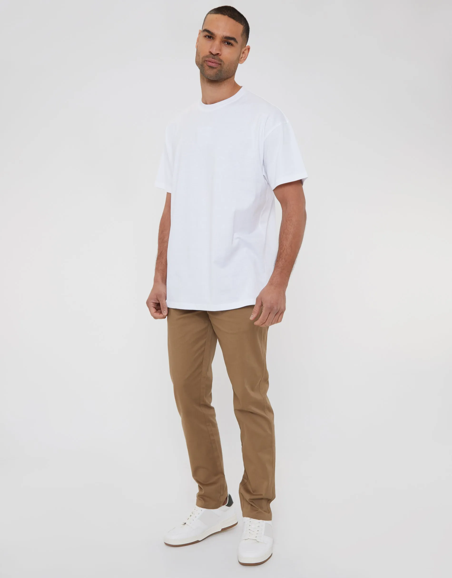 Dark Stone Regular Fit Chino Trousers sold by Threadbare product image thumbnail 3