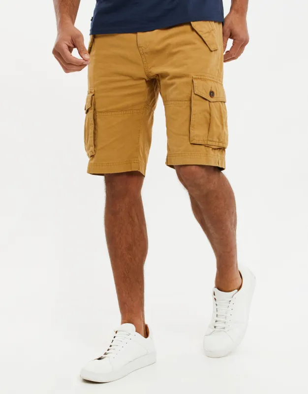 Men's Camel Cargo Shorts sold by Threadbare