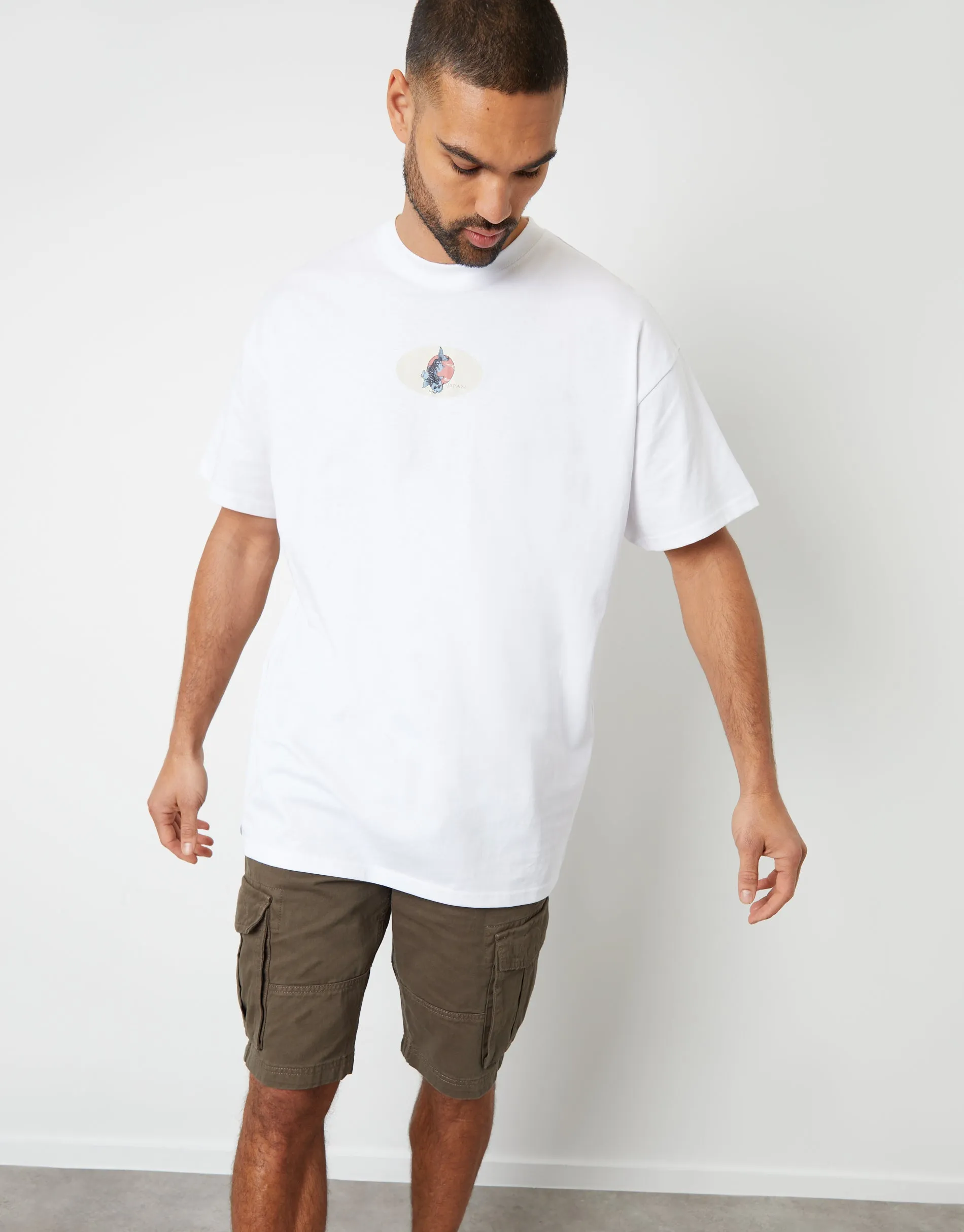 Threadbare Men's White Koi Fish Graphic Print Oversized T-Shirt sold by Threadbare product image thumbnail 2