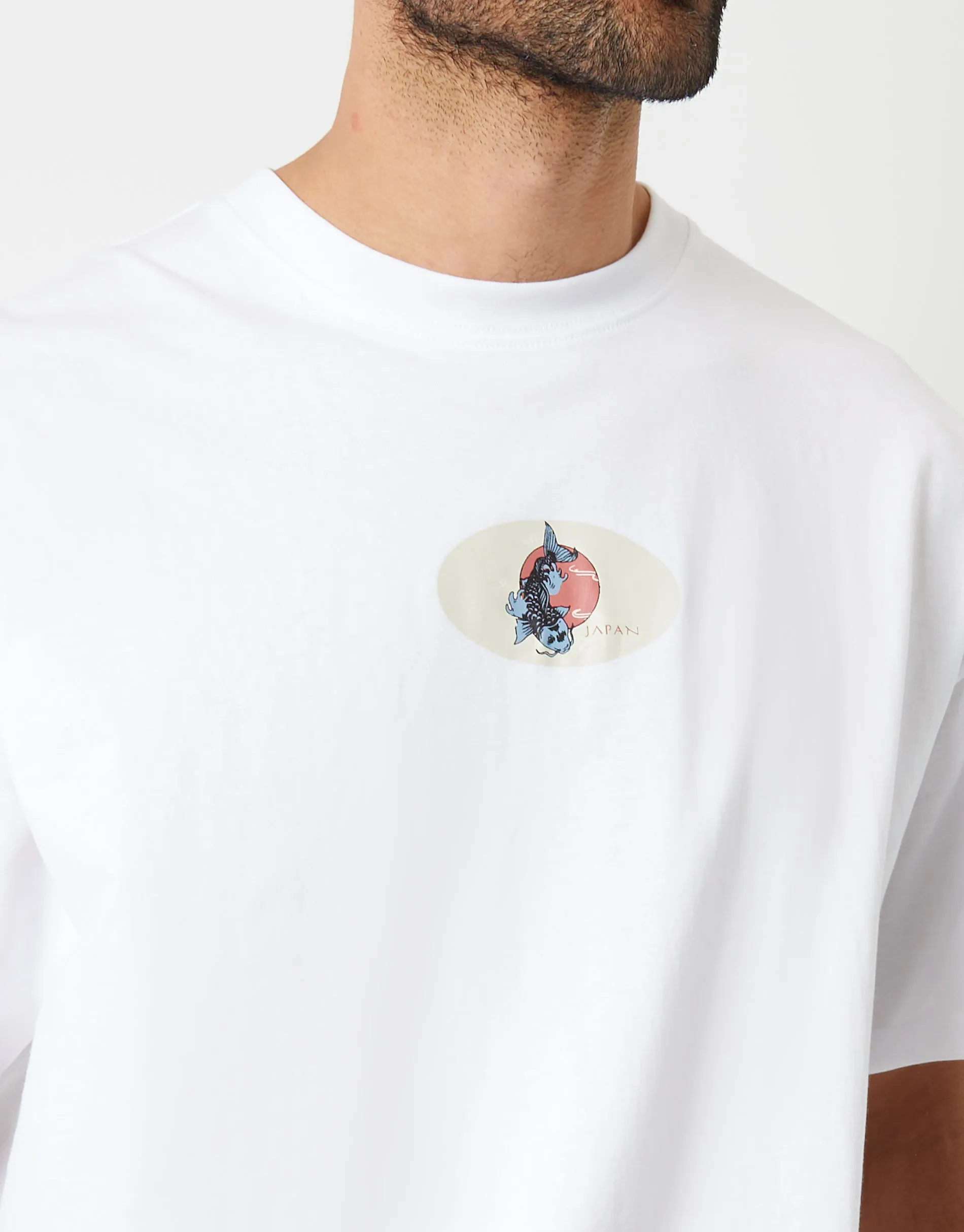 Threadbare Men's White Koi Fish Graphic Print Oversized T-Shirt sold by Threadbare product image thumbnail 4