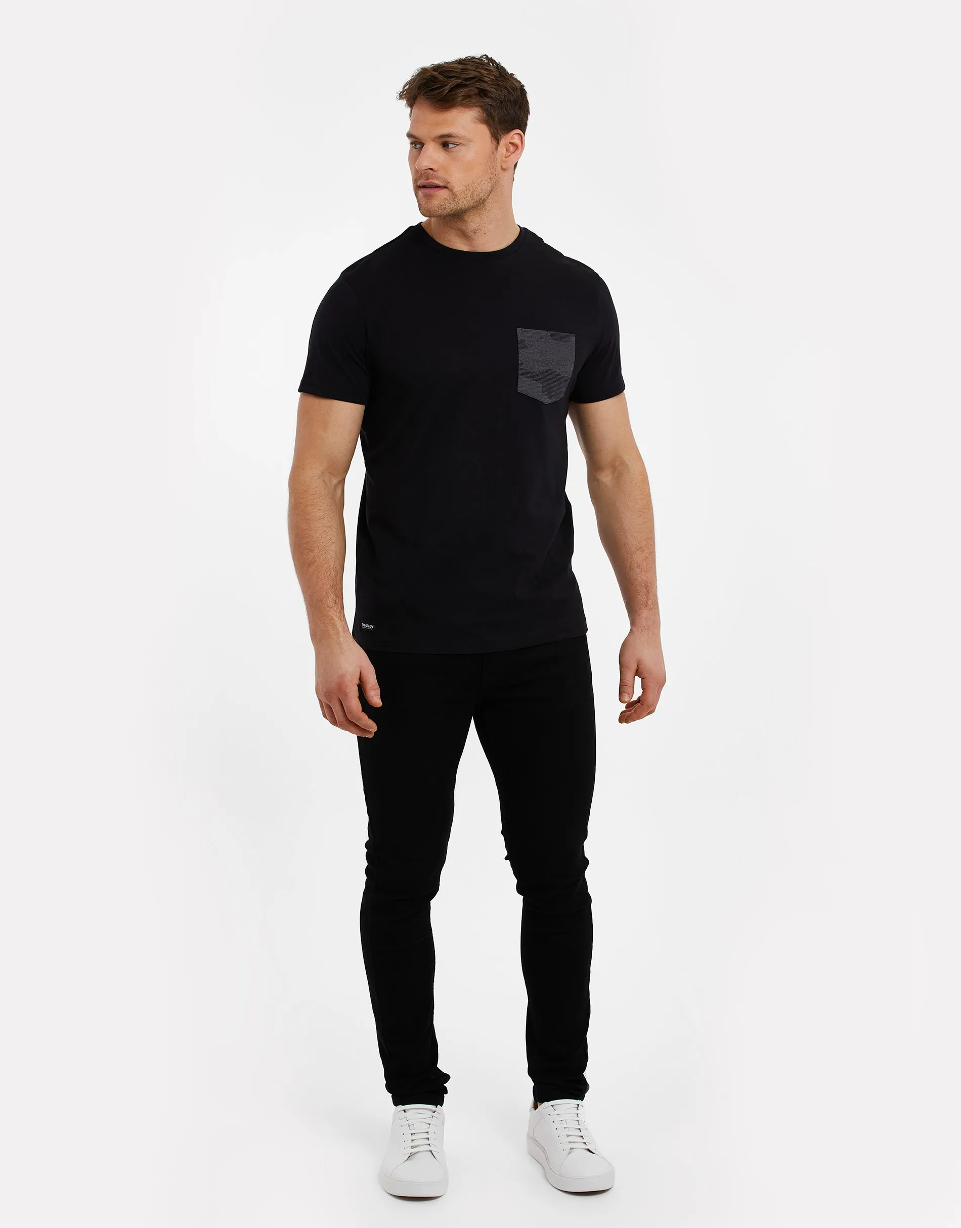 Men's Black Crew Neck T-Shirt sold by Threadbare product image thumbnail 3