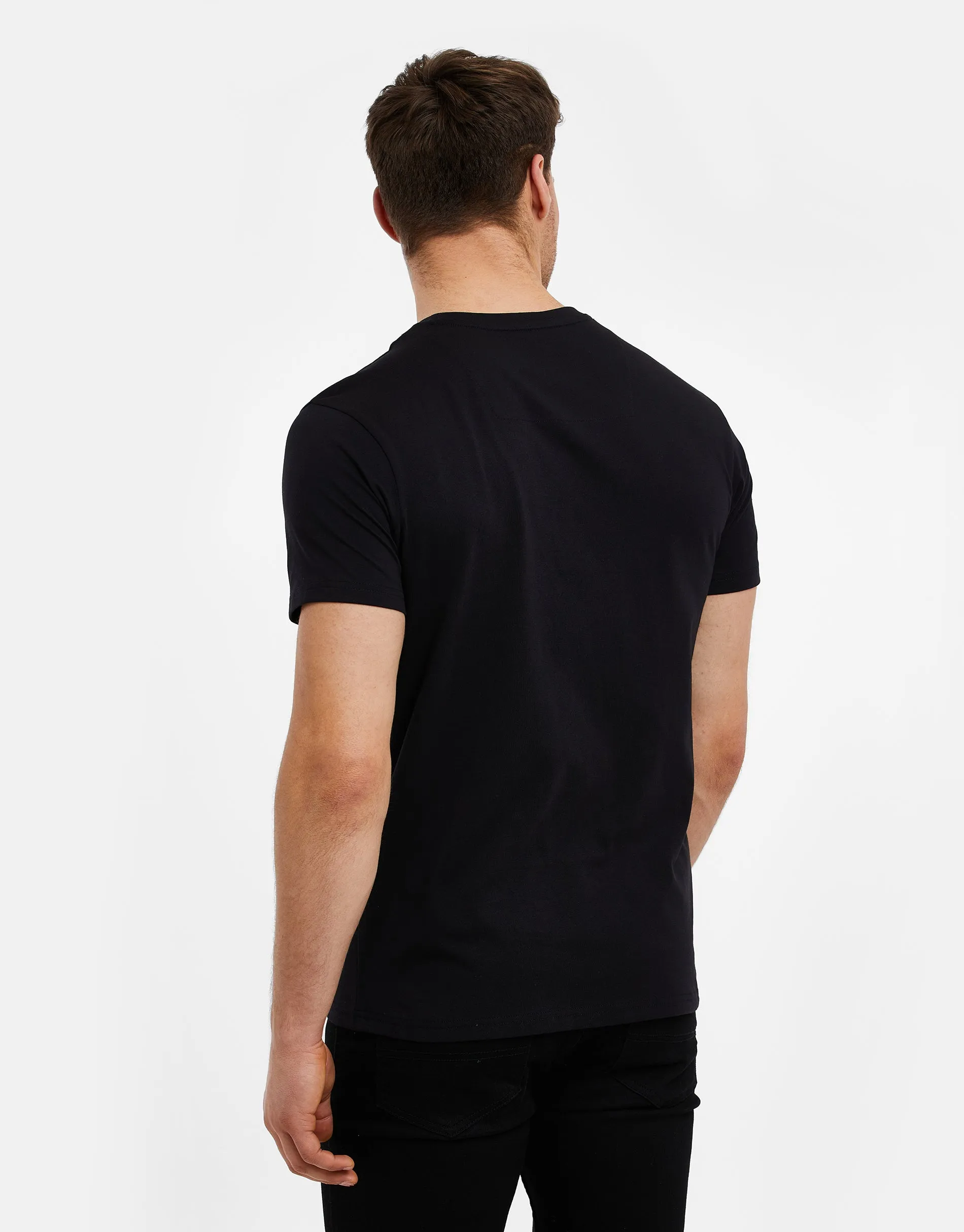 Men's Black Crew Neck T-Shirt sold by Threadbare product image thumbnail 2