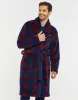 Men's Navy & Burgundy Check Dressing Gown sold by Threadbare