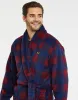 Men's Navy & Burgundy Check Dressing Gown sold by Threadbare