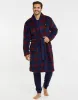 Men's Navy & Burgundy Check Dressing Gown sold by Threadbare