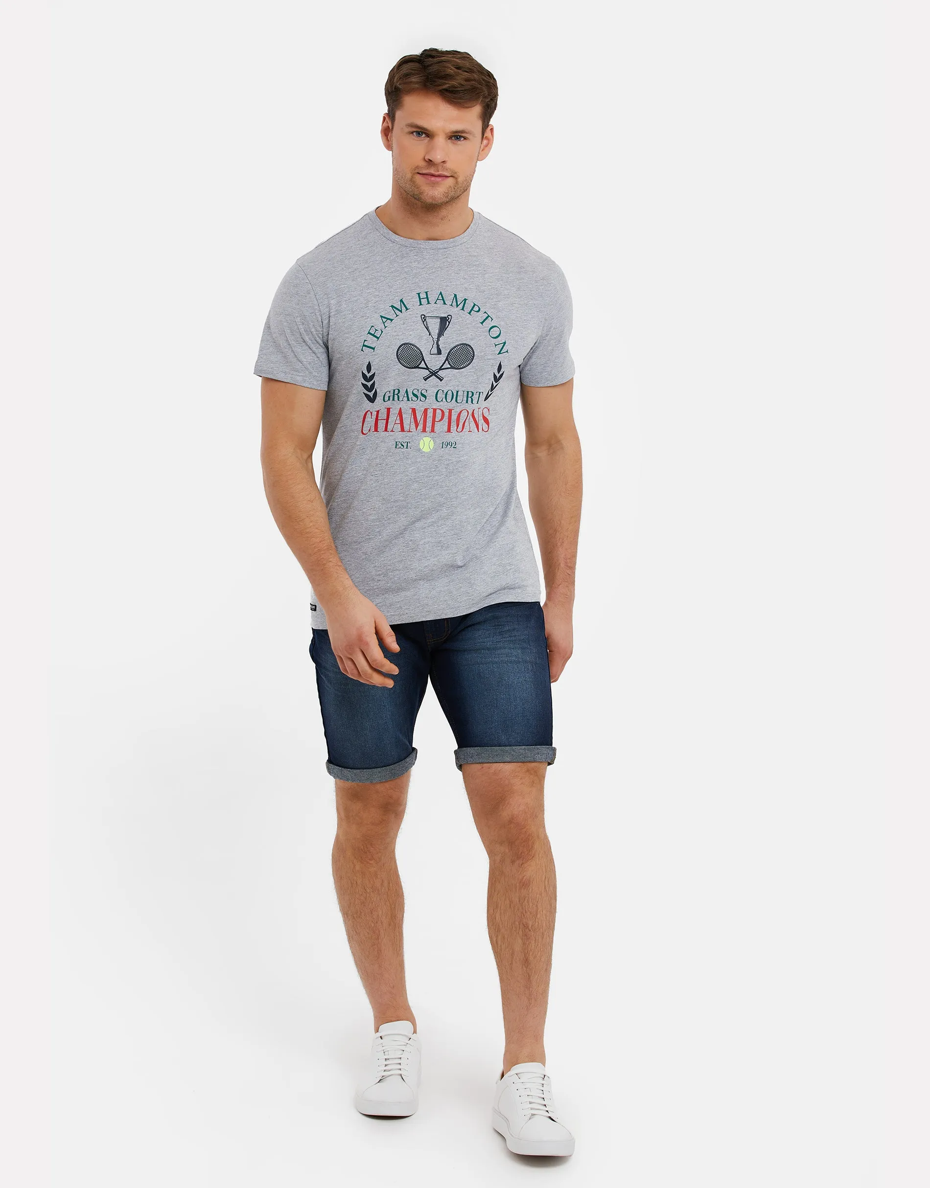 Men's Grey Tennis Graphic Print T-Shirt sold by Threadbare product image thumbnail 3