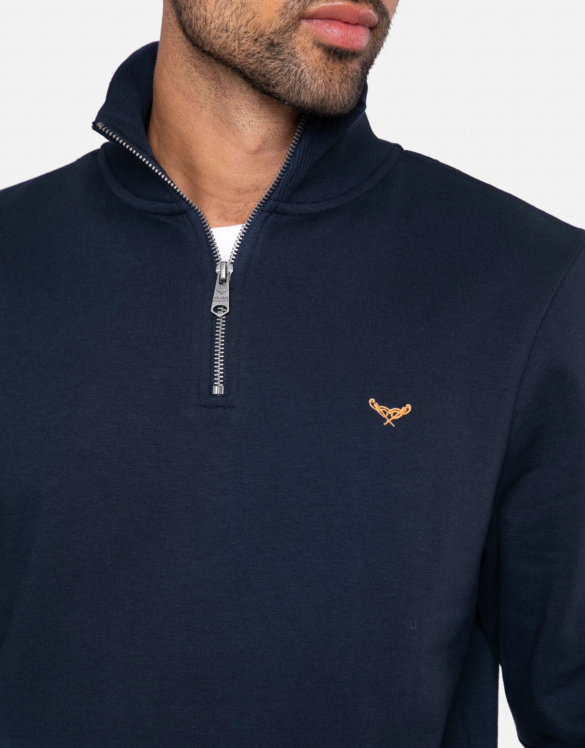 Navy Quarter Zip Sweatshirt sold by Threadbare product image thumbnail 4