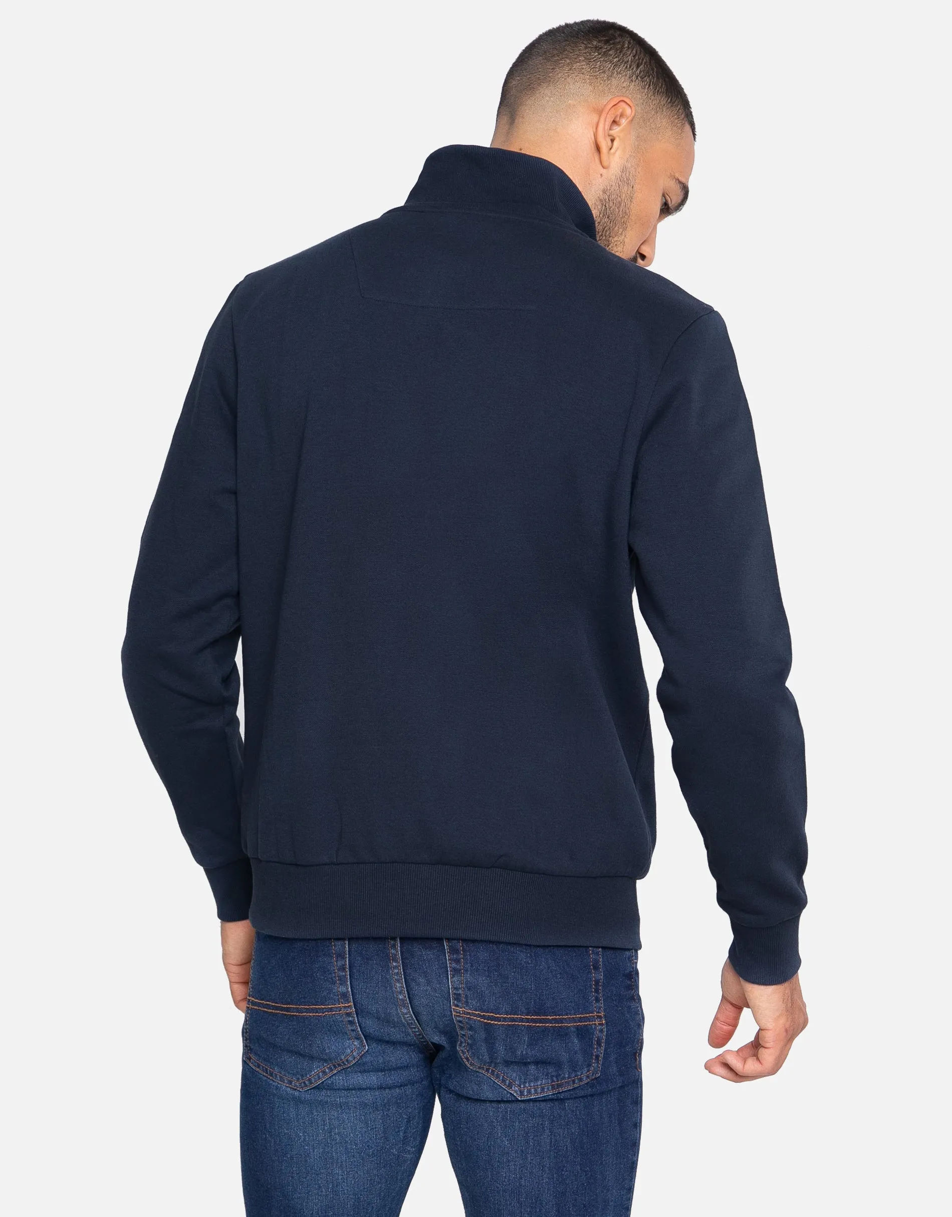 Navy Quarter Zip Sweatshirt sold by Threadbare product image thumbnail 2