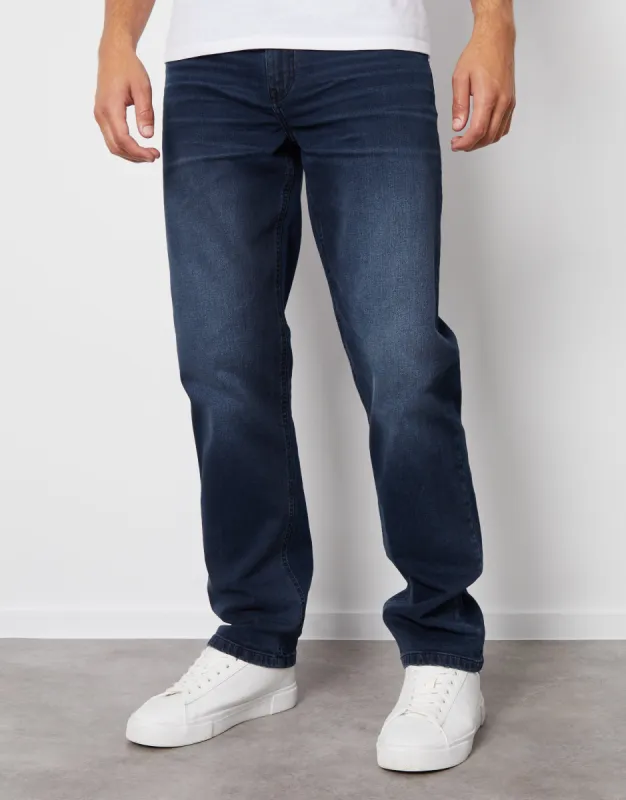 Men's Ink Wash Straight Leg Jeans sold by Threadbare