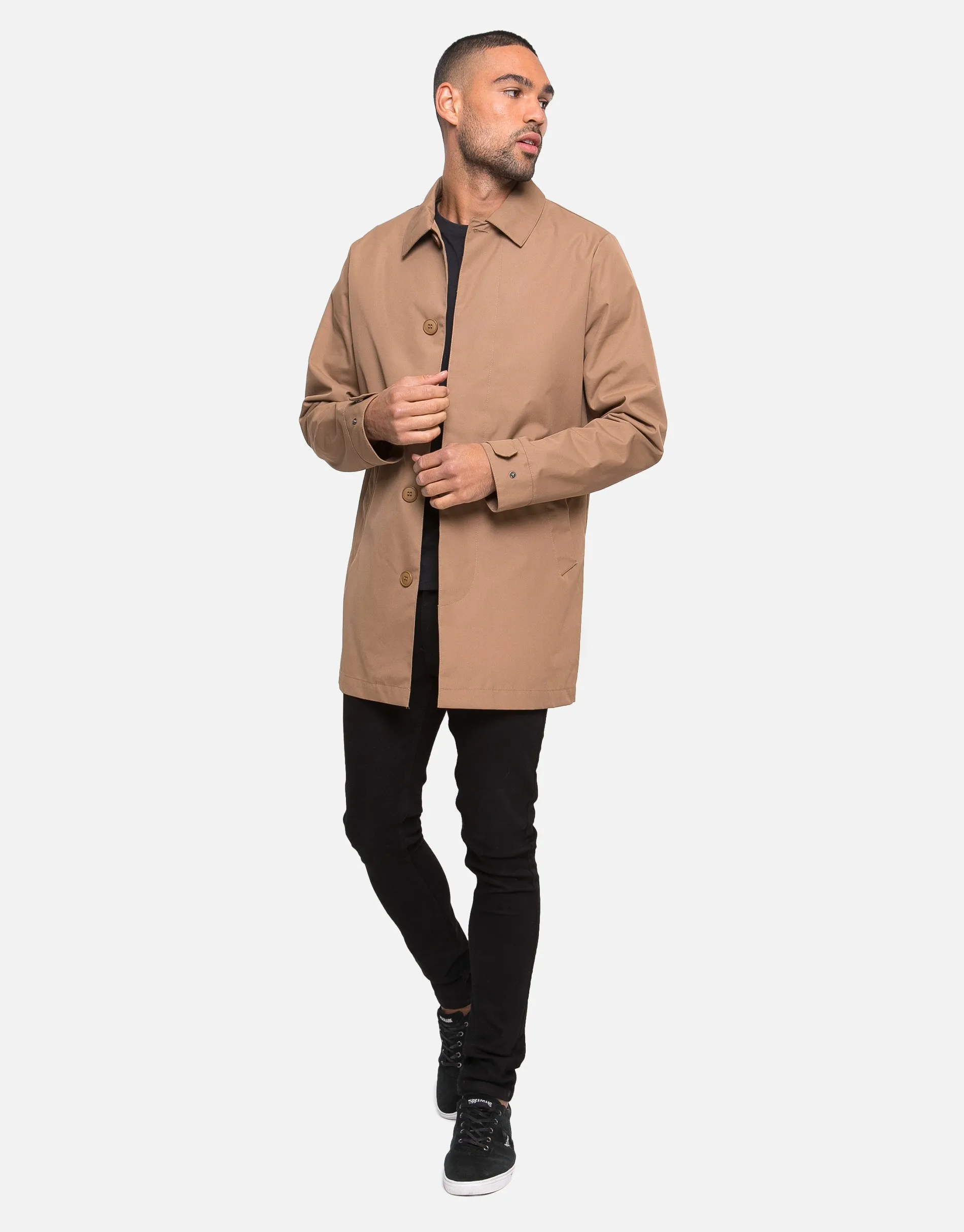 Men's Tan Longline Mac sold by Threadbare product image thumbnail 4