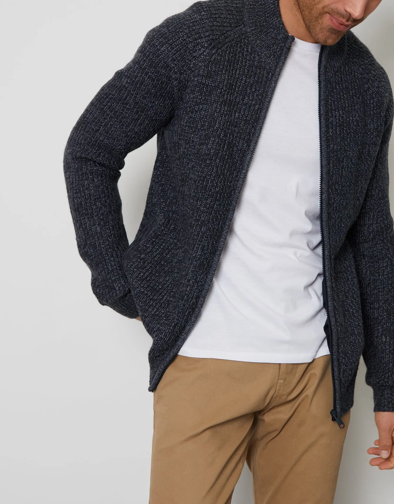 Navy Full-Zip Cardigan sold by Threadbare product image thumbnail 4