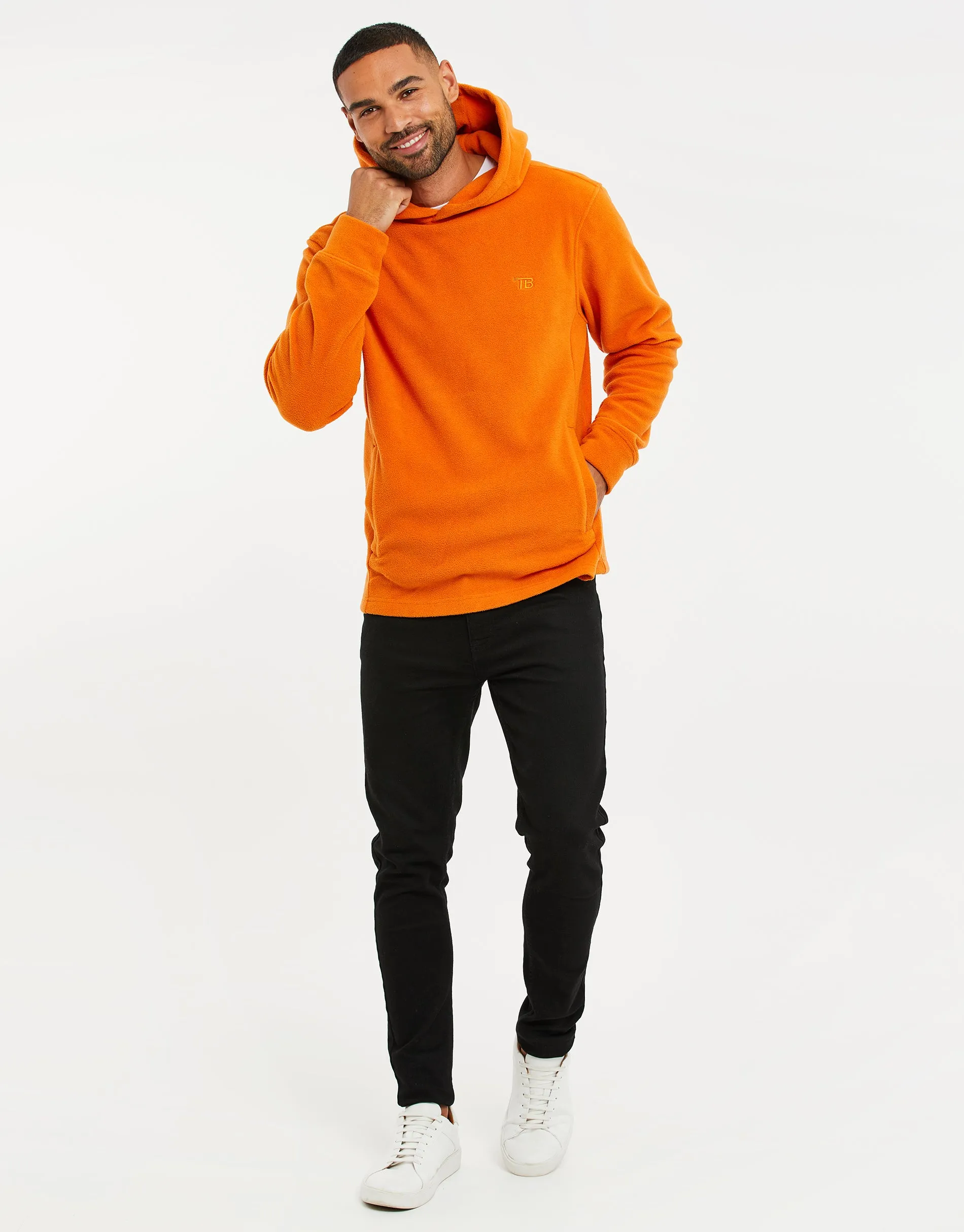 Men's Orange Fitness Pullover Hoodie sold by Threadbare product image thumbnail 3