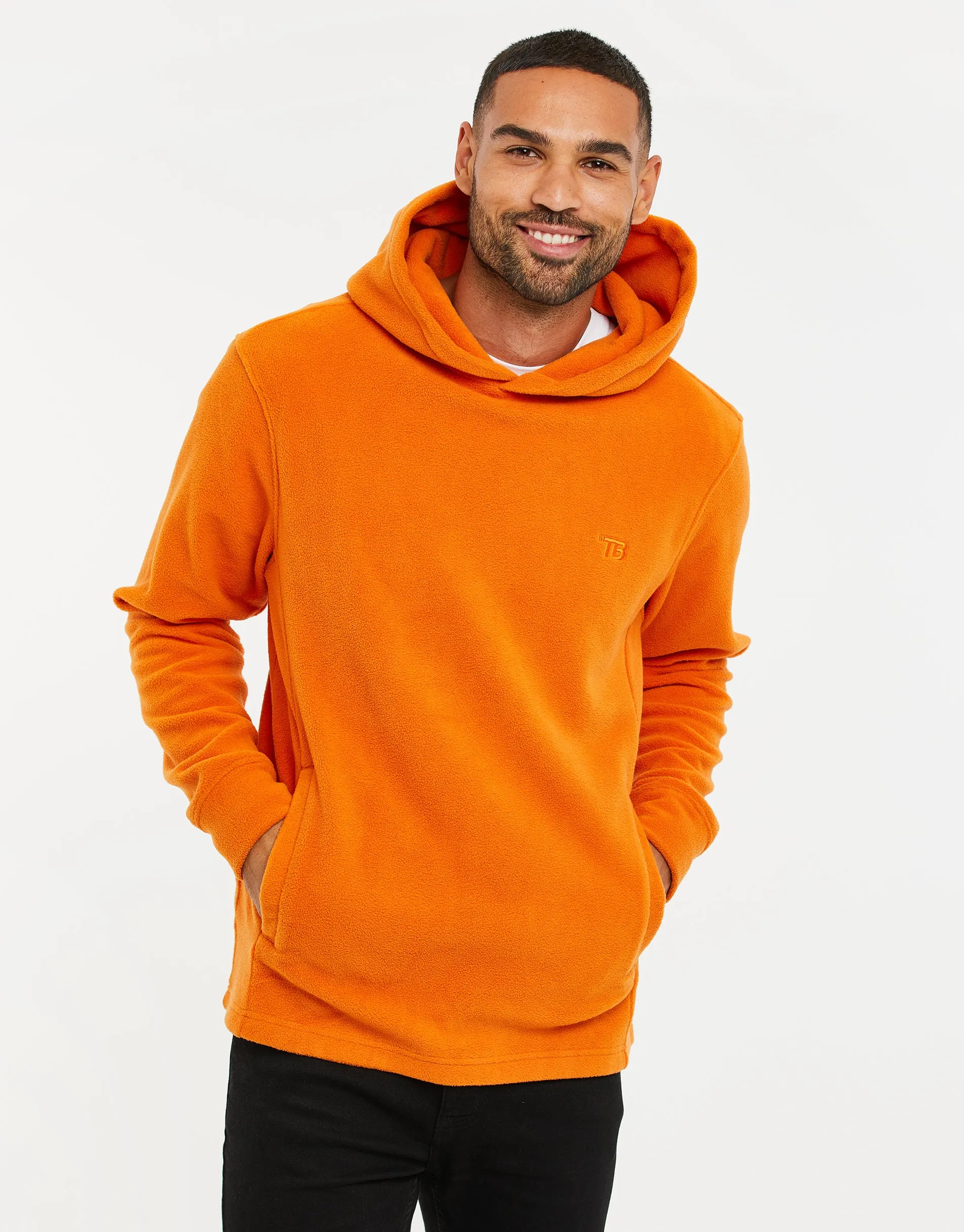 Men's Orange Fitness Pullover Hoodie sold by Threadbare