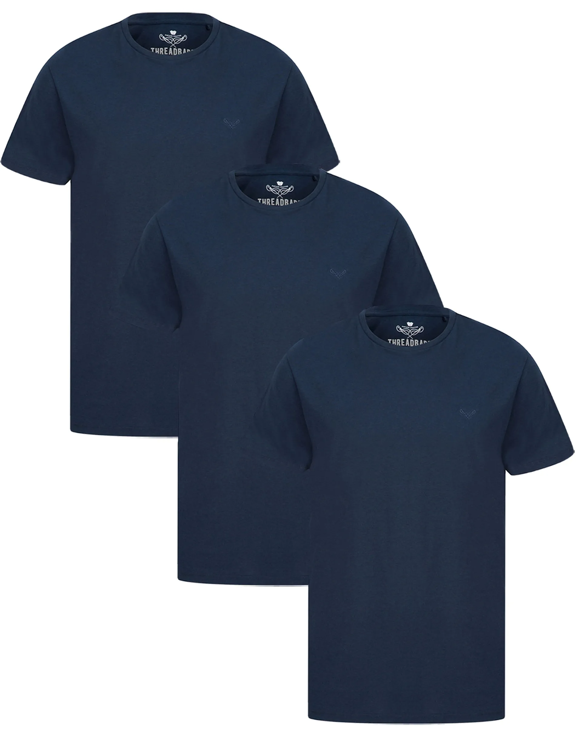 Men's Navy Cotton Rich T-Shirts (3 Pack) sold by Threadbare