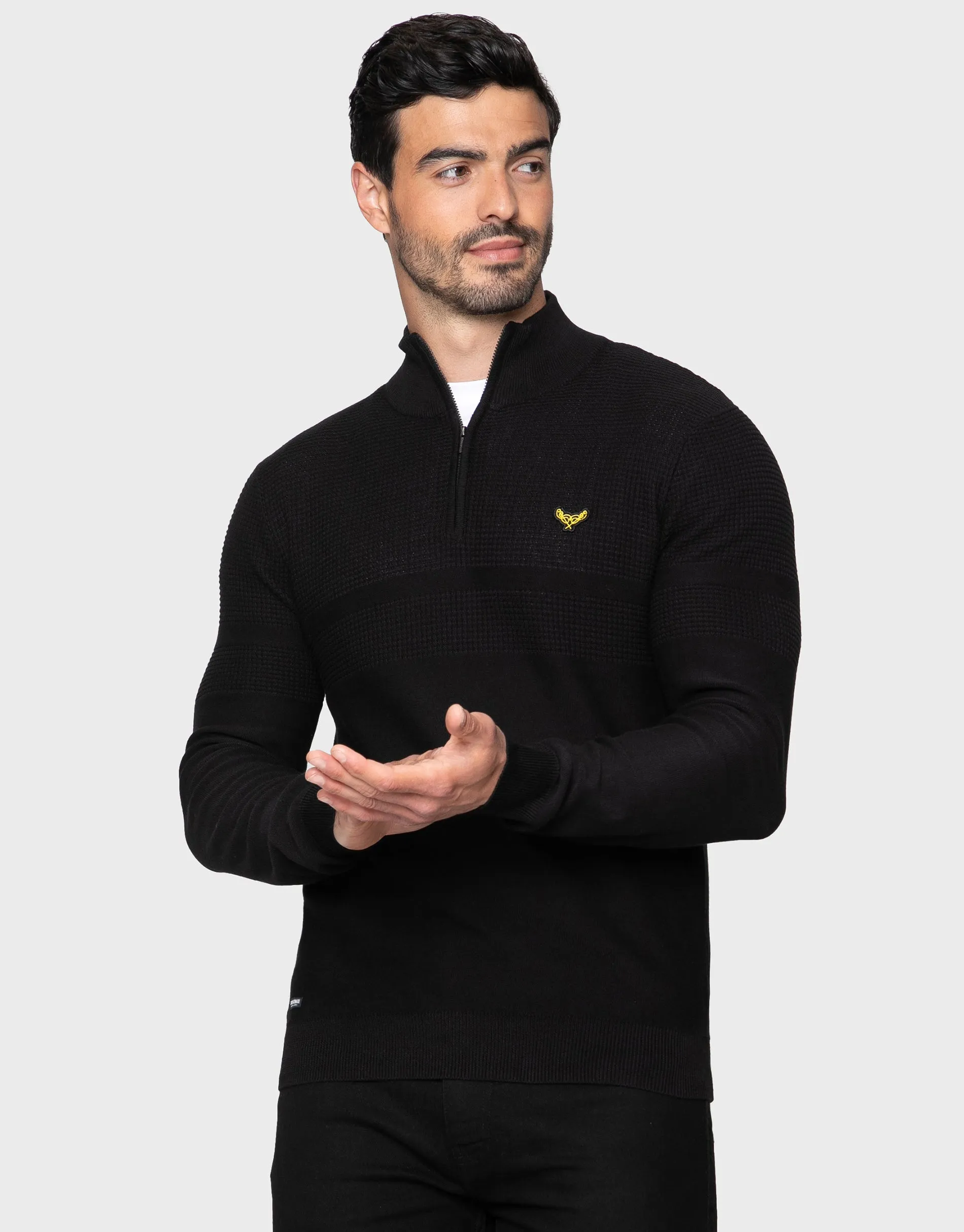 Men's Black Quarter Zip Jumper sold by Threadbare product image thumbnail 2