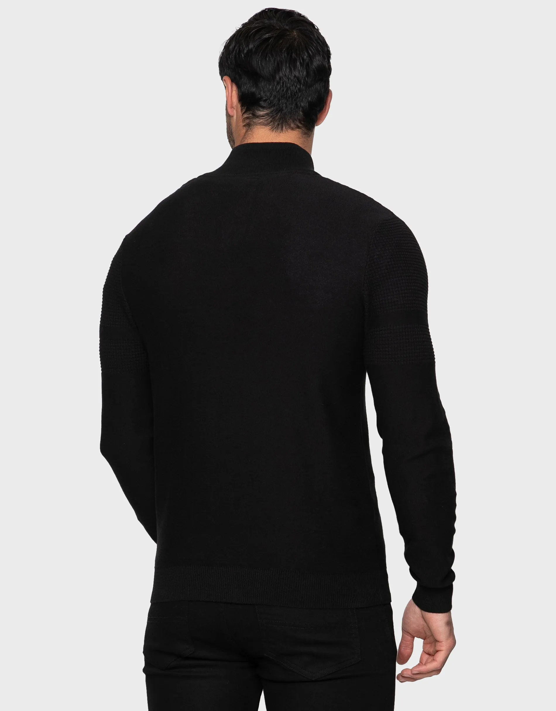 Men's Black Quarter Zip Jumper sold by Threadbare product image thumbnail 3