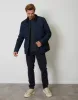 Men's Navy Showerproof Quilted Microfleece Lined Collared Jacket sold by Threadbare