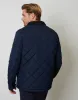 Men's Navy Showerproof Quilted Microfleece Lined Collared Jacket sold by Threadbare