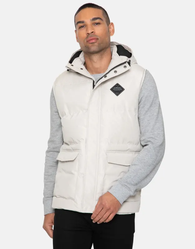 Men's Stone Quilted Gilet sold by Threadbare