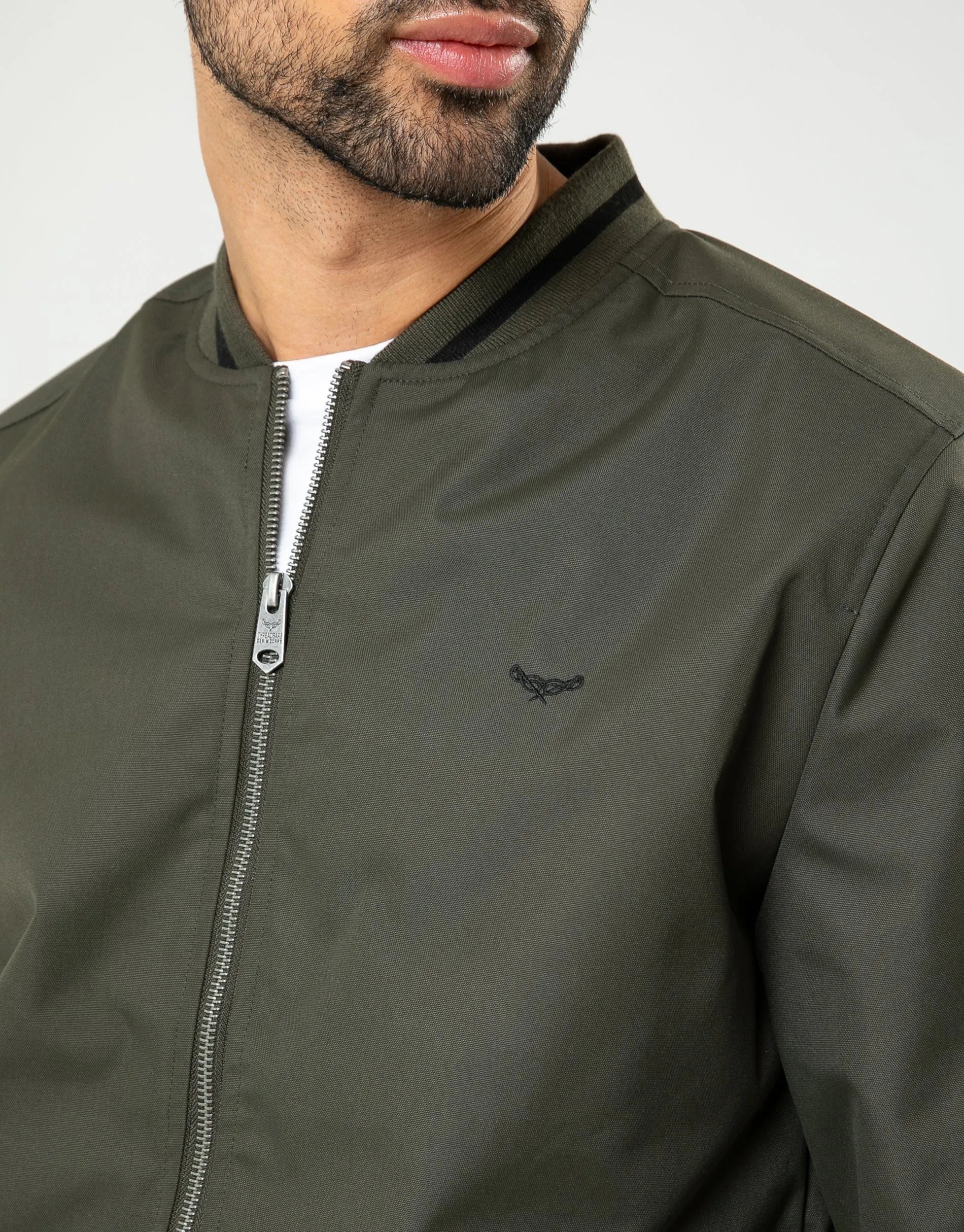 Men's Khaki Bomber Jacket sold by Threadbare product image thumbnail 4