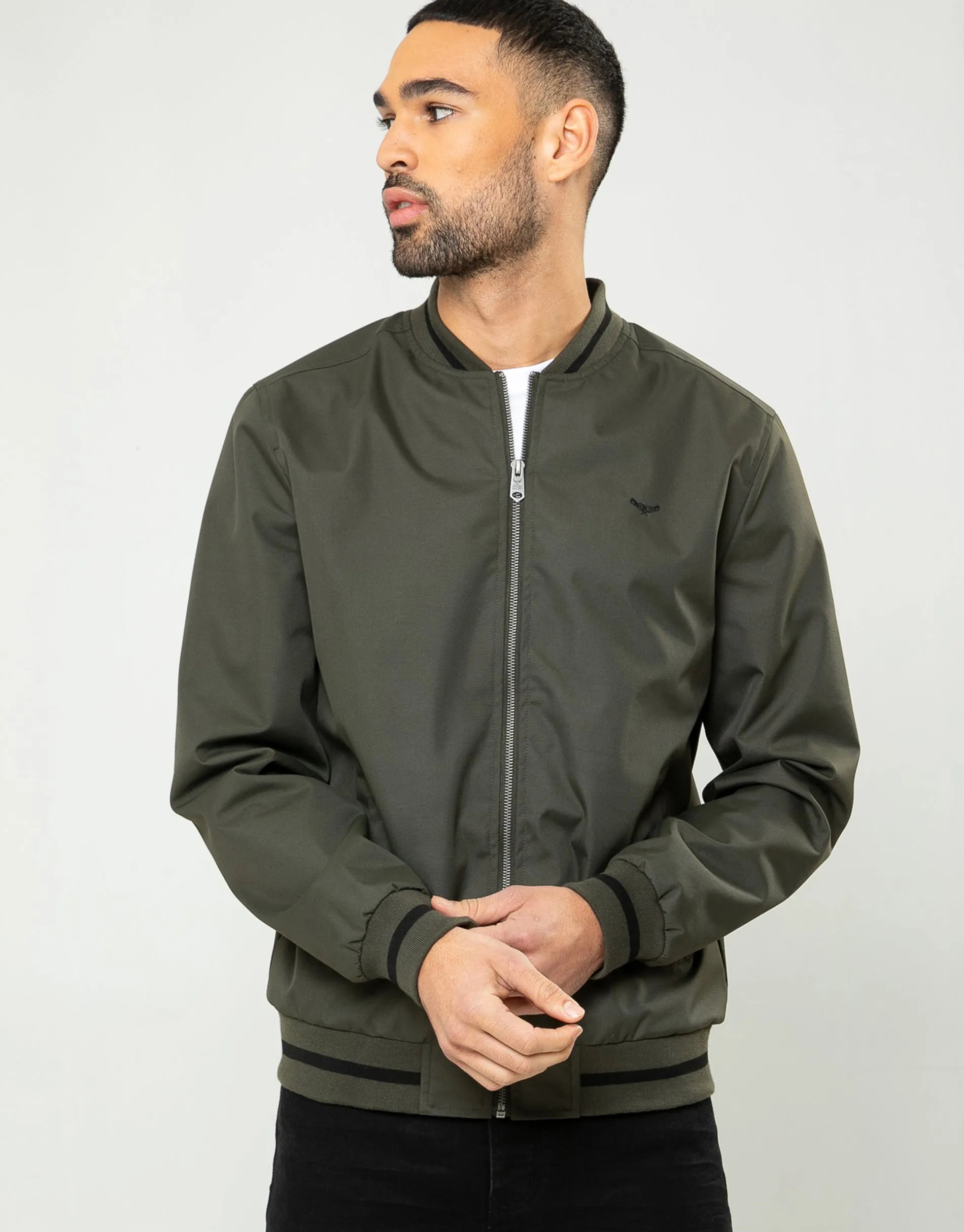 Men's Khaki Bomber Jacket sold by Threadbare