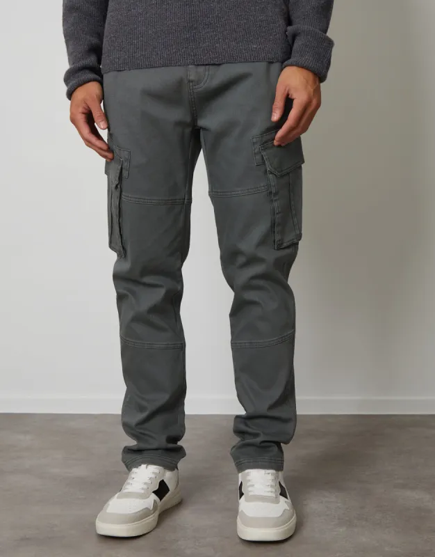 Men's Slate Cargo Pocket Stretch Trousers sold by Threadbare