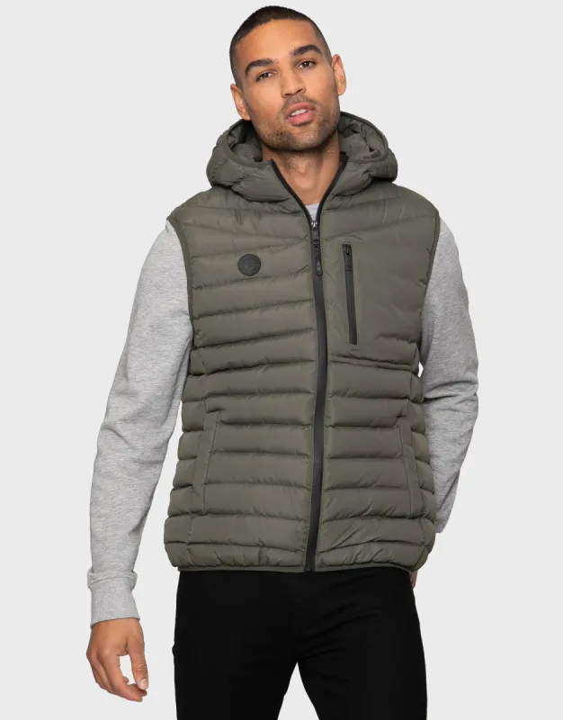 Men's Khaki Quilted Gilet sold by Threadbare