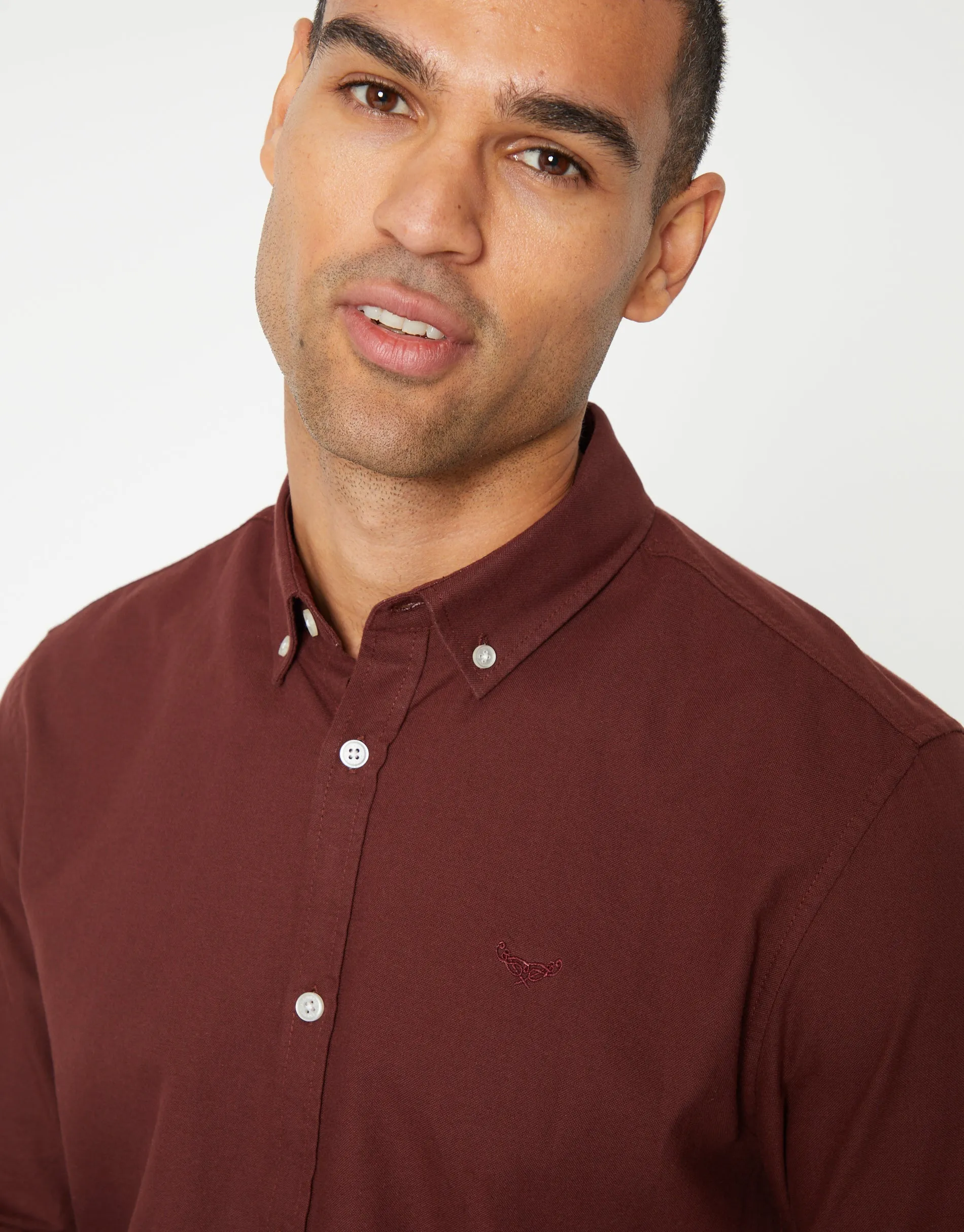 Men's Rust Cotton Long Sleeve Slim Fit Shirt sold by Threadbare product image thumbnail 4