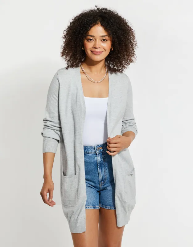 Women's Grey Midi Cardigan sold by Threadbare
