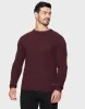 Men's Burgundy Aubergine Twist Crew Neck Jumper sold by Threadbare