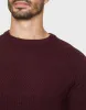 Men's Burgundy Aubergine Twist Crew Neck Jumper sold by Threadbare