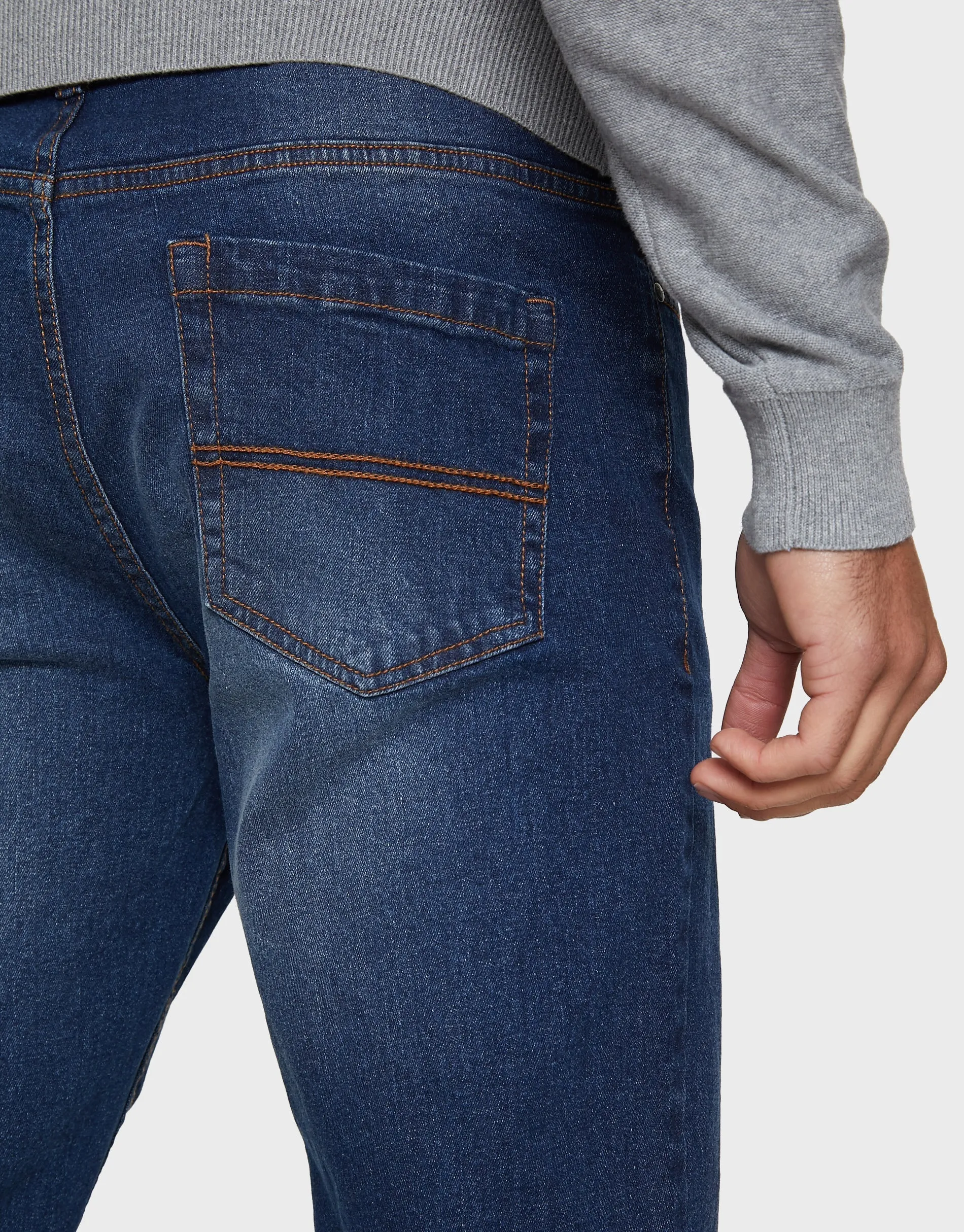 Men's Mid Blue Slim Fit Jeans sold by Threadbare product image thumbnail 4