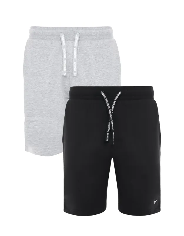 Men's Black & Grey Marl Loungewear Shorts (2 Pack) sold by Threadbare