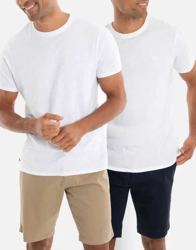Men's Navy & Stone Chino Shorts (2 Pack) sold by Threadbare