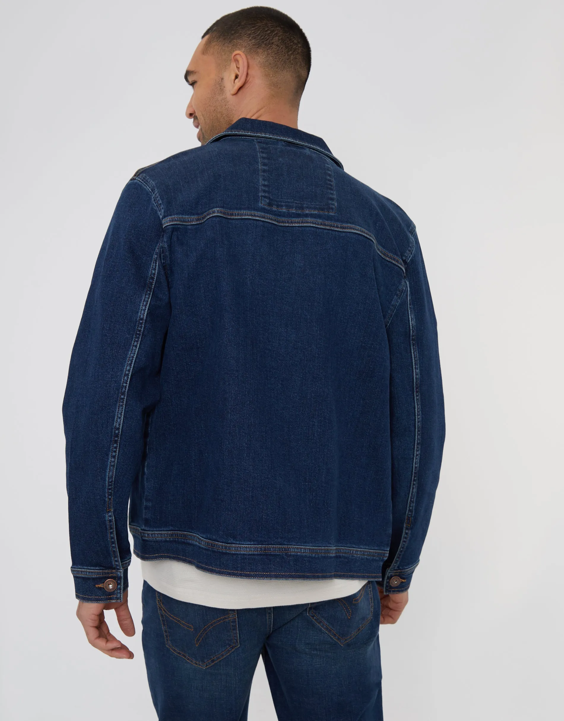 Men's Mid Wash Denim Shacket sold by Threadbare product image thumbnail 2
