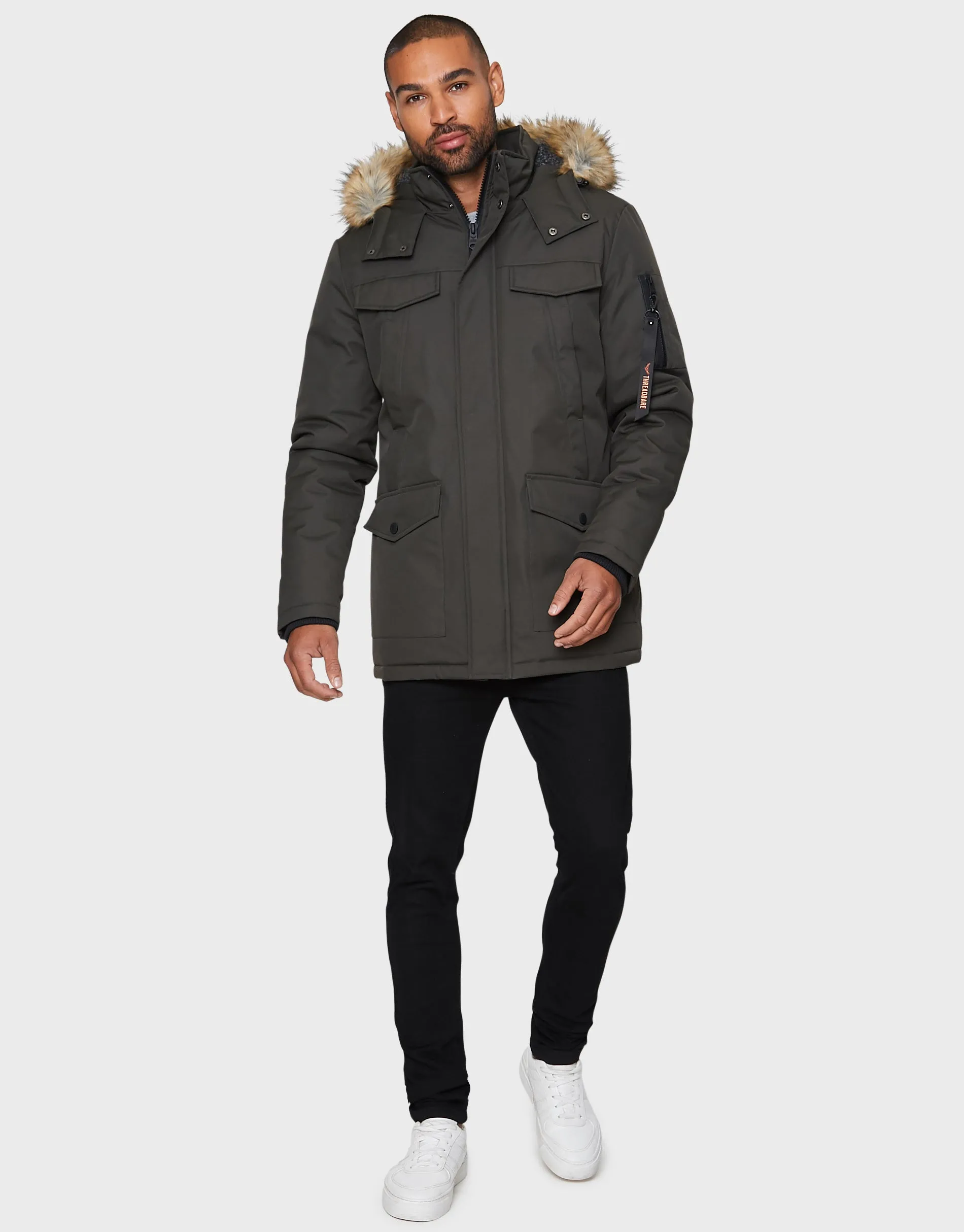 Men's Khaki Parka Jacket sold by Threadbare product image thumbnail 3