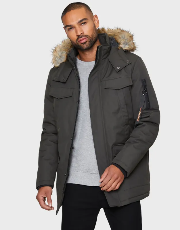 Men's Khaki Parka Jacket sold by Threadbare