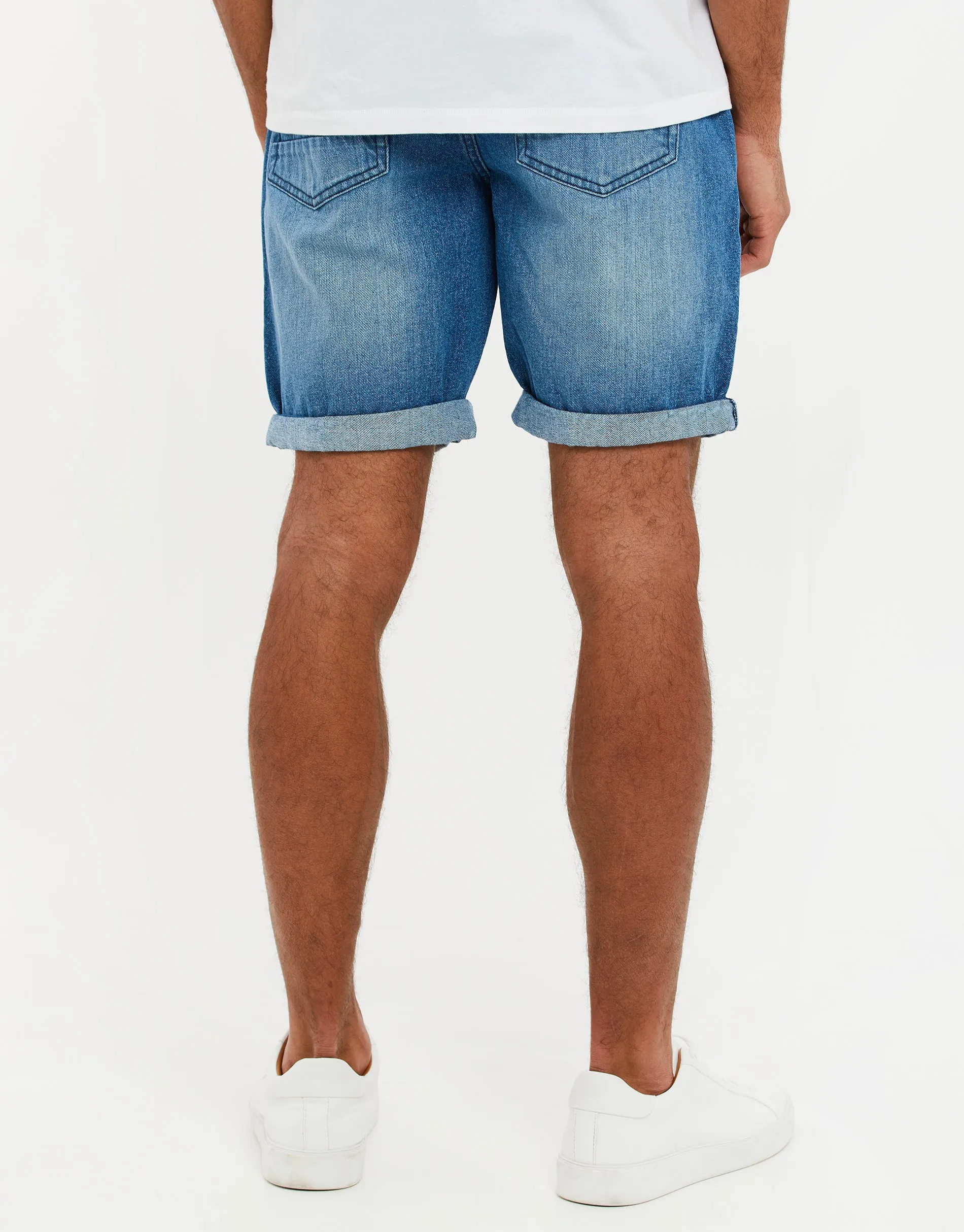 Men's Mid Wash Denim Shorts sold by Threadbare product image thumbnail 2